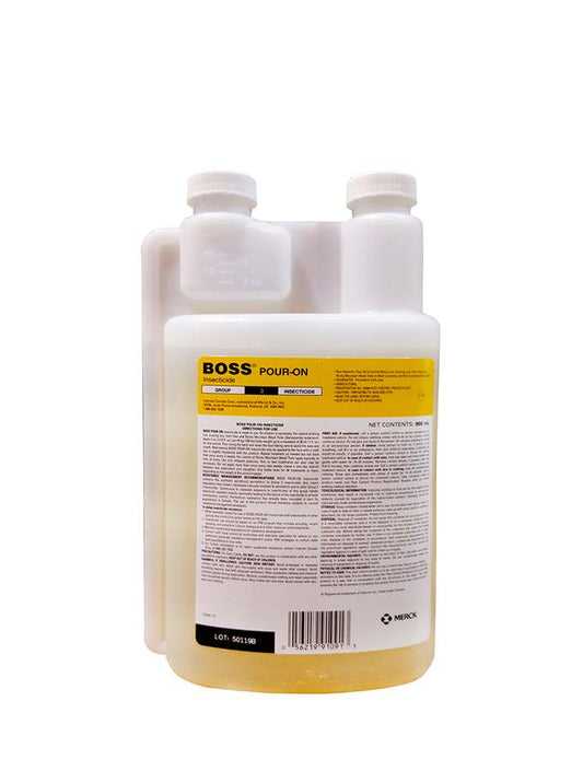 Boss Lice Control Permethrin  biting lice, sucking lice, horn flies, Rocky Mountain Wood Ticks, and sheep lice/sheep  900ml