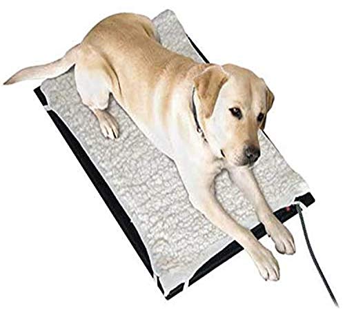 Farm Innovators Model HM-80M Medium 17-Inch by 24-Inch Plastic Heated Pet Mat with Fleece Cover, 70-Watt